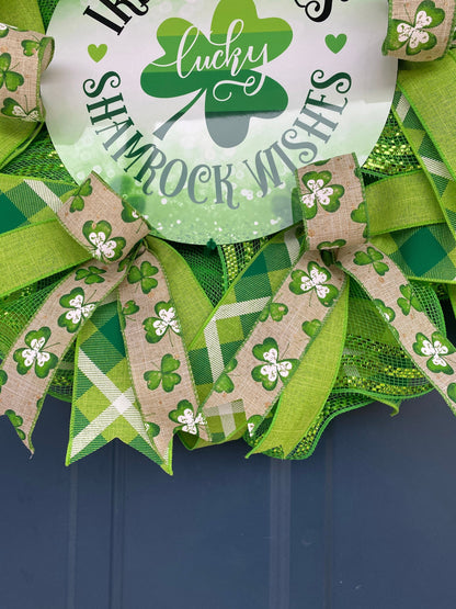 St Patrick's Day Irish Shamrock Wreath