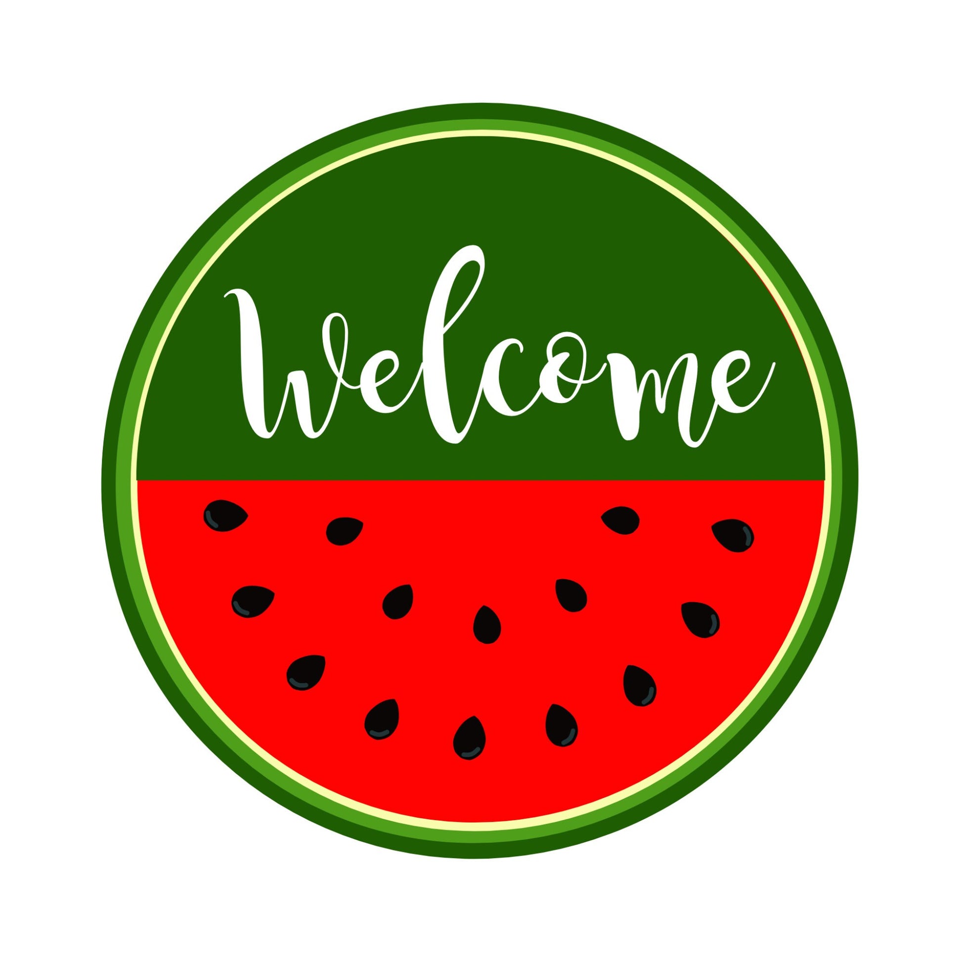 Watermelon Welcome Wreath Sign, Summer Wreath Center, Welcome Sign, Watermelon Kitchen Sign