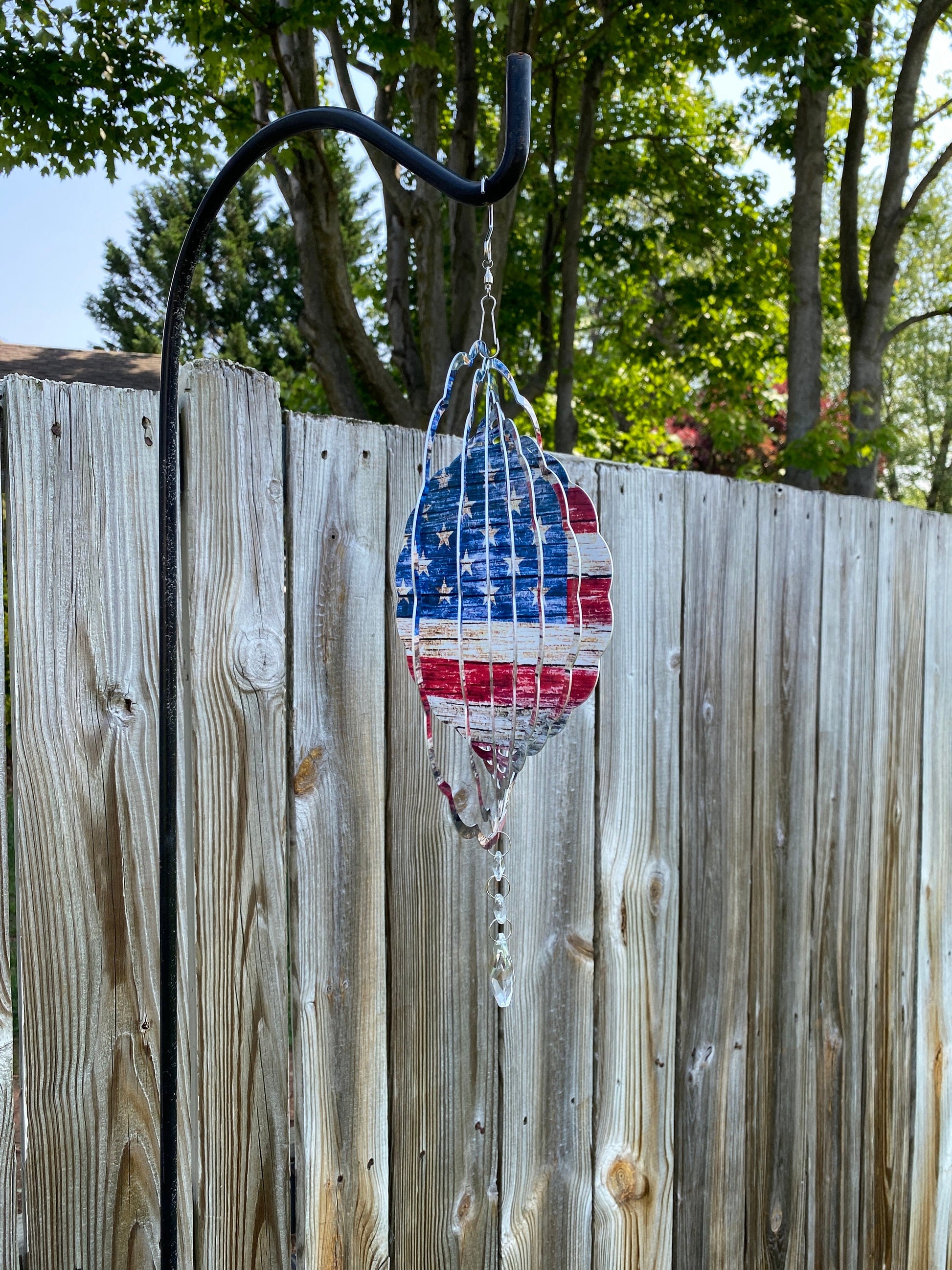 American Flag Wind Spinner