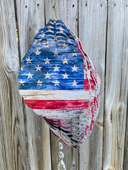 American Flag Wind Spinner