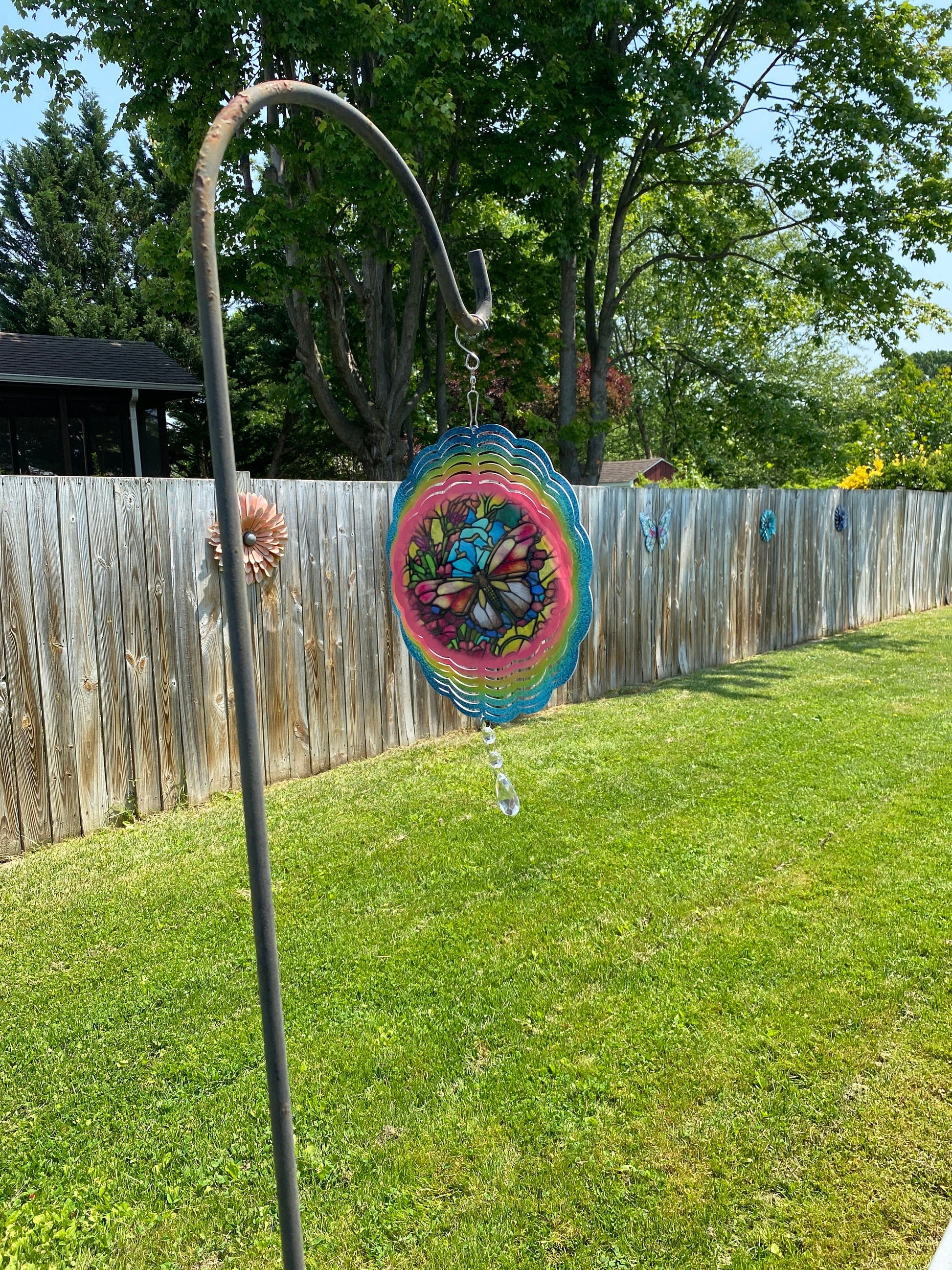 Hanging Stained Glass Effect Butterfly Wind Spinner
