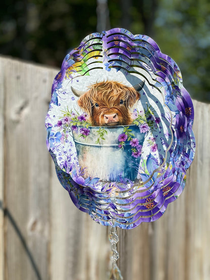 Highland Cow Wind Spinner