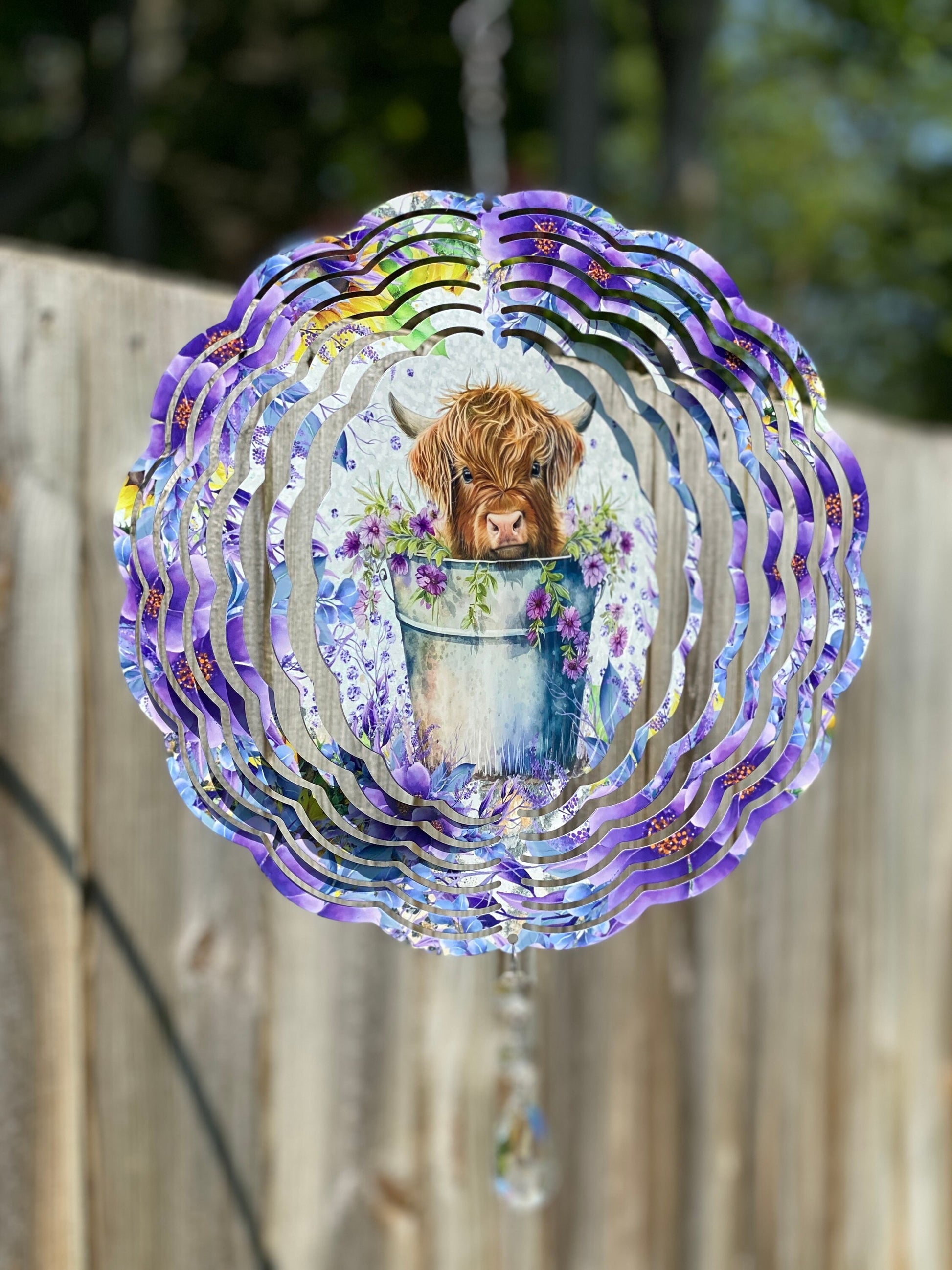 Highland Cow Wind Spinner