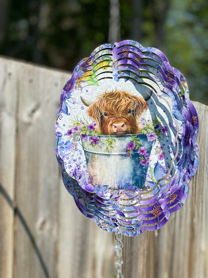 Highland Cow Wind Spinner
