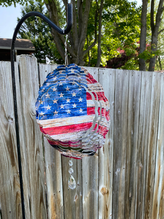 American Flag Wind Spinner
