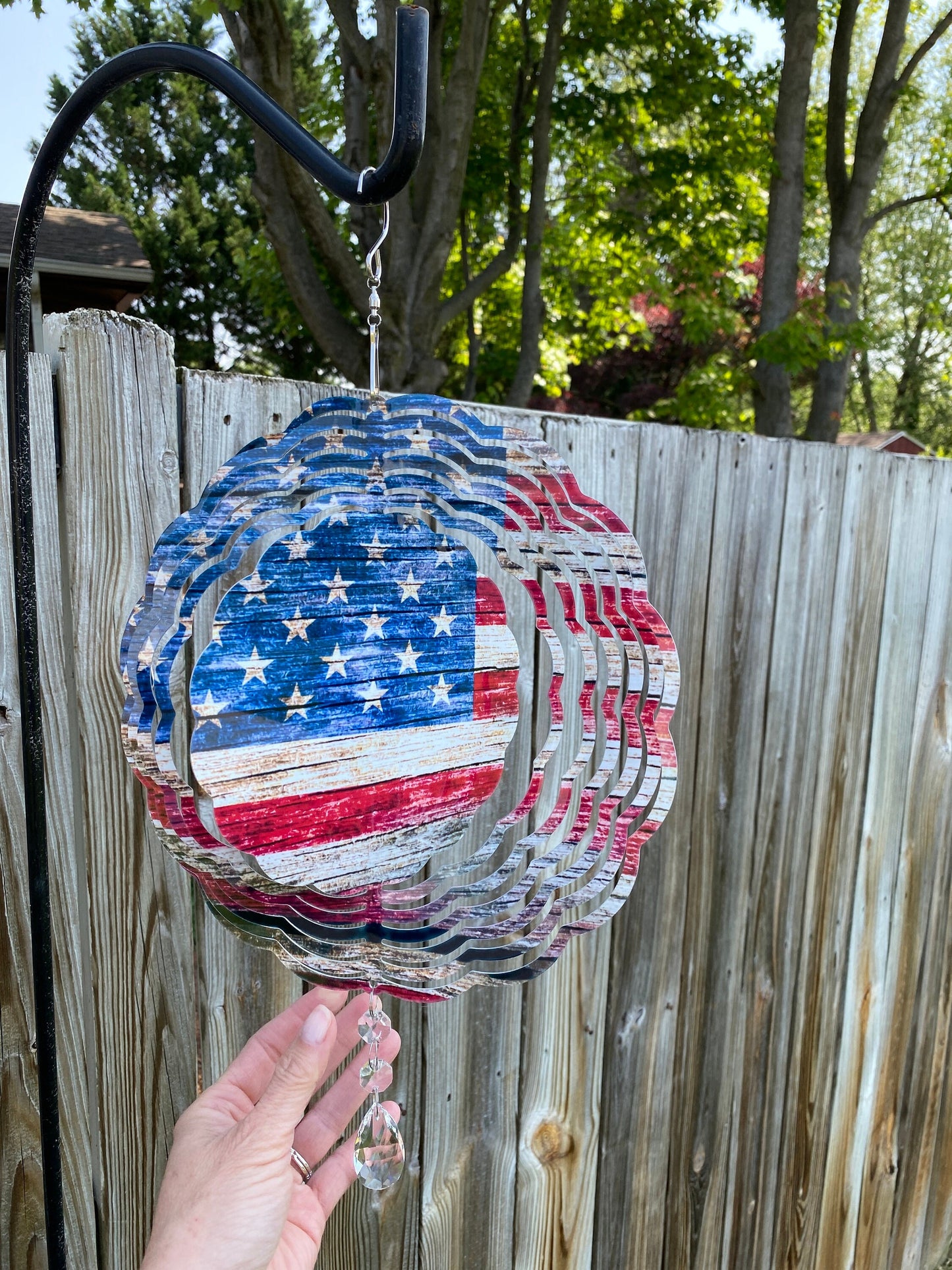 American Flag Wind Spinner