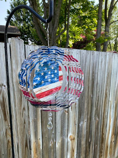 American Flag Wind Spinner