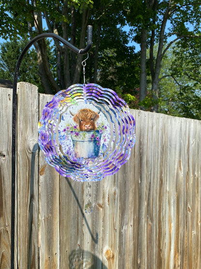 Highland Cow Wind Spinner
