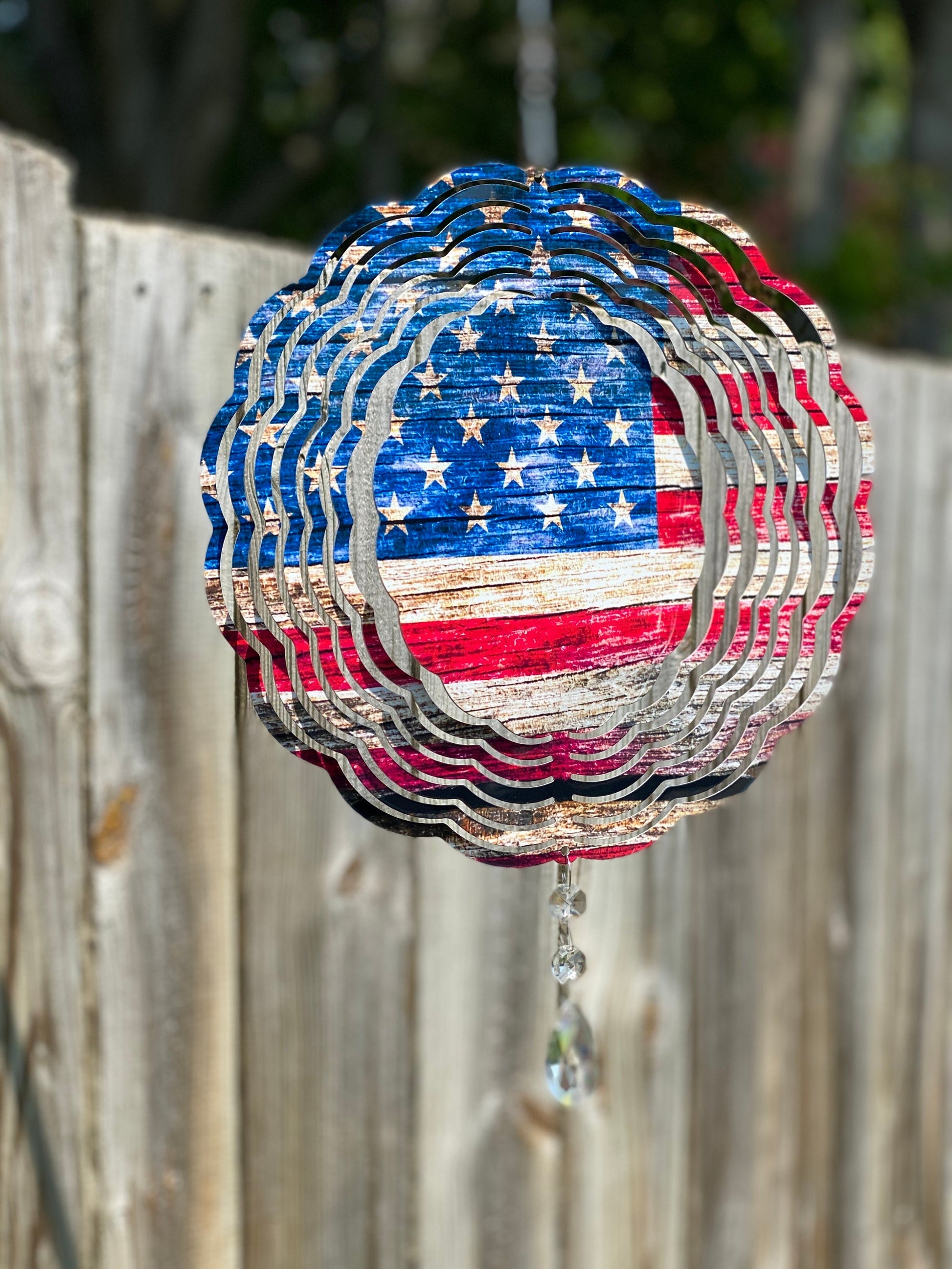 American Flag Wind Spinner