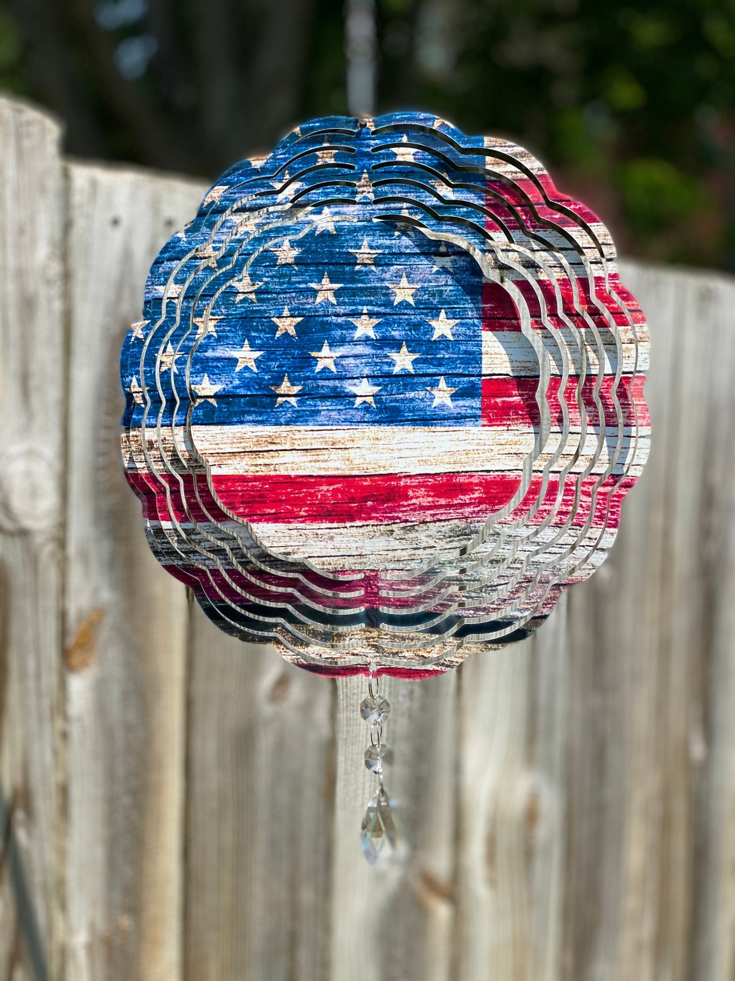 American Flag Wind Spinner