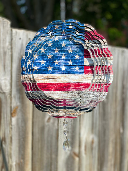 American Flag Wind Spinner