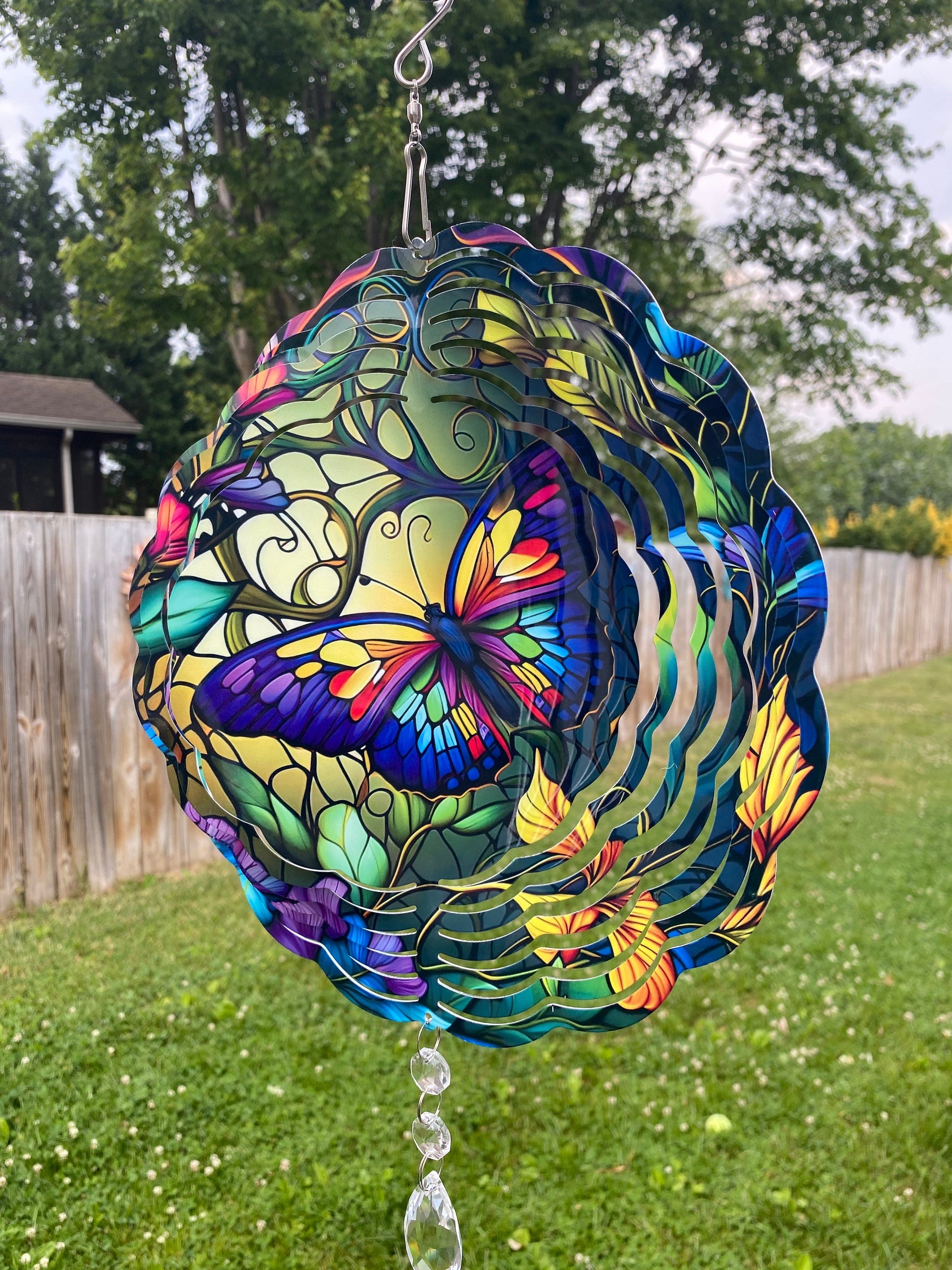 Bright Colorful Butterfly Wind Spinner