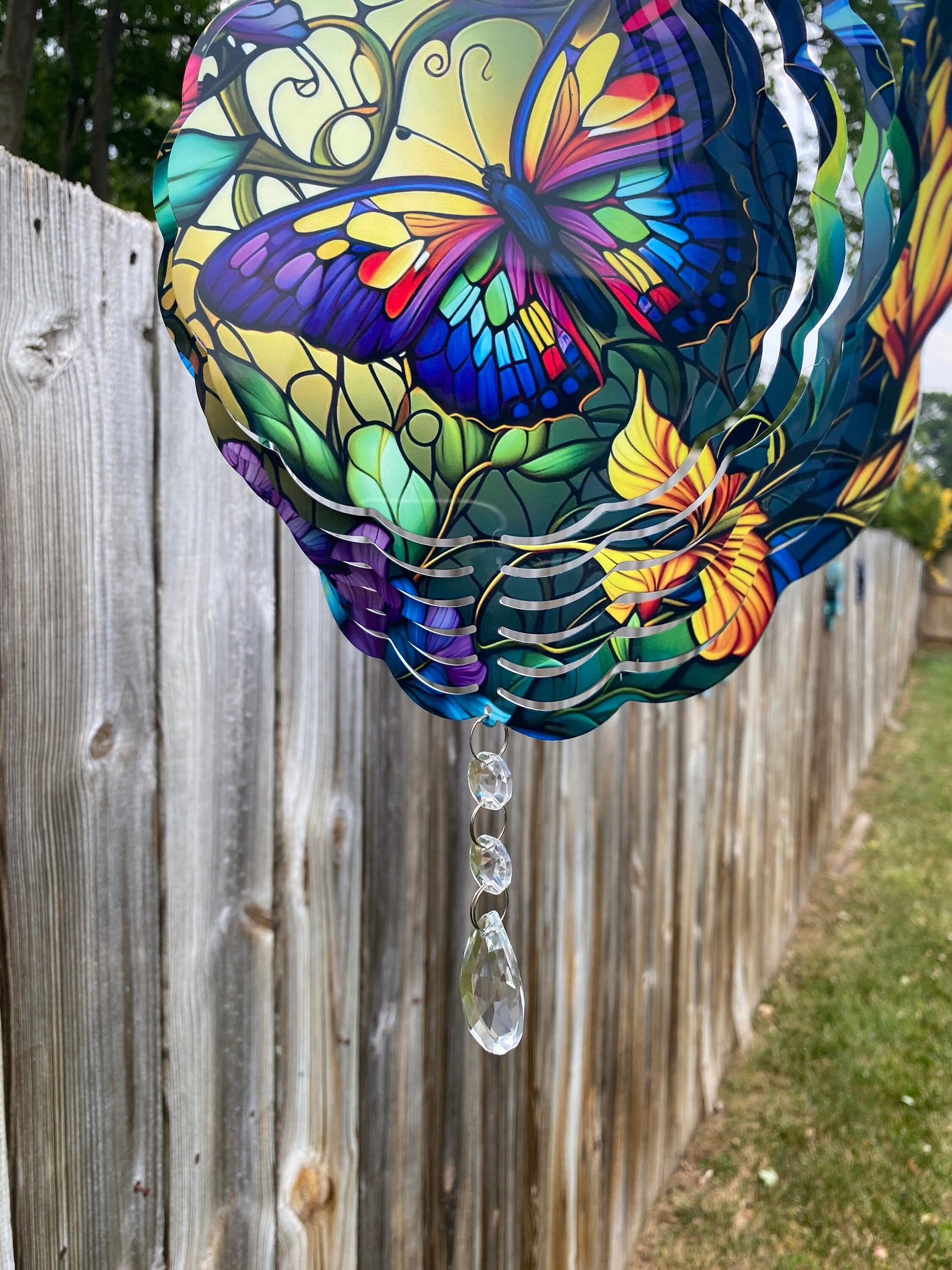 Bright Colorful Butterfly Wind Spinner