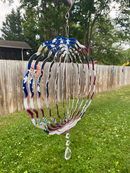 Eagle American Flag Wind Spinner