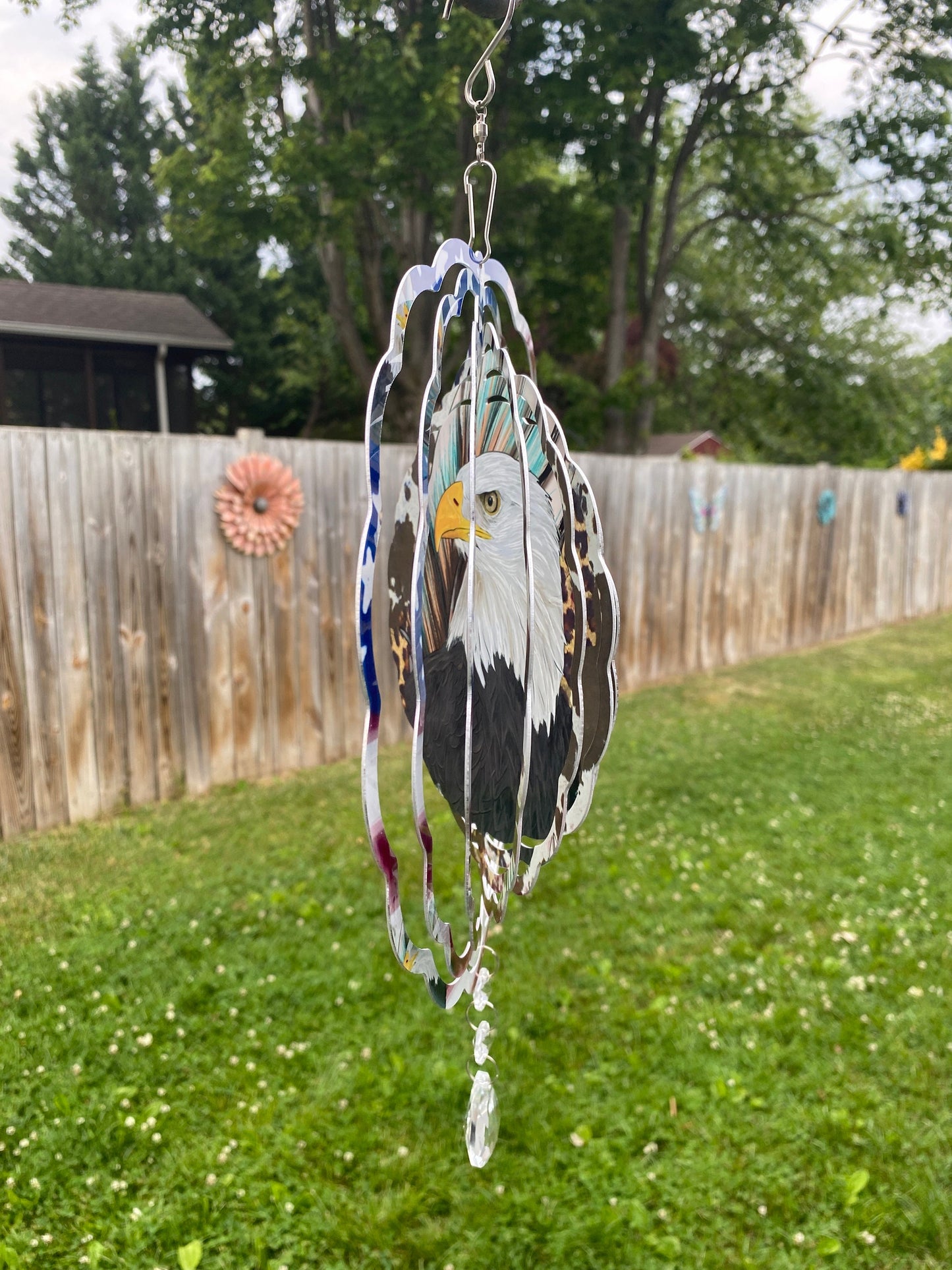 Eagle American Flag Wind Spinner