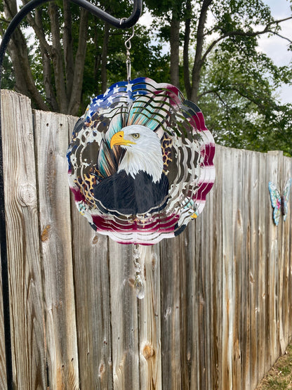 Eagle American Flag Wind Spinner