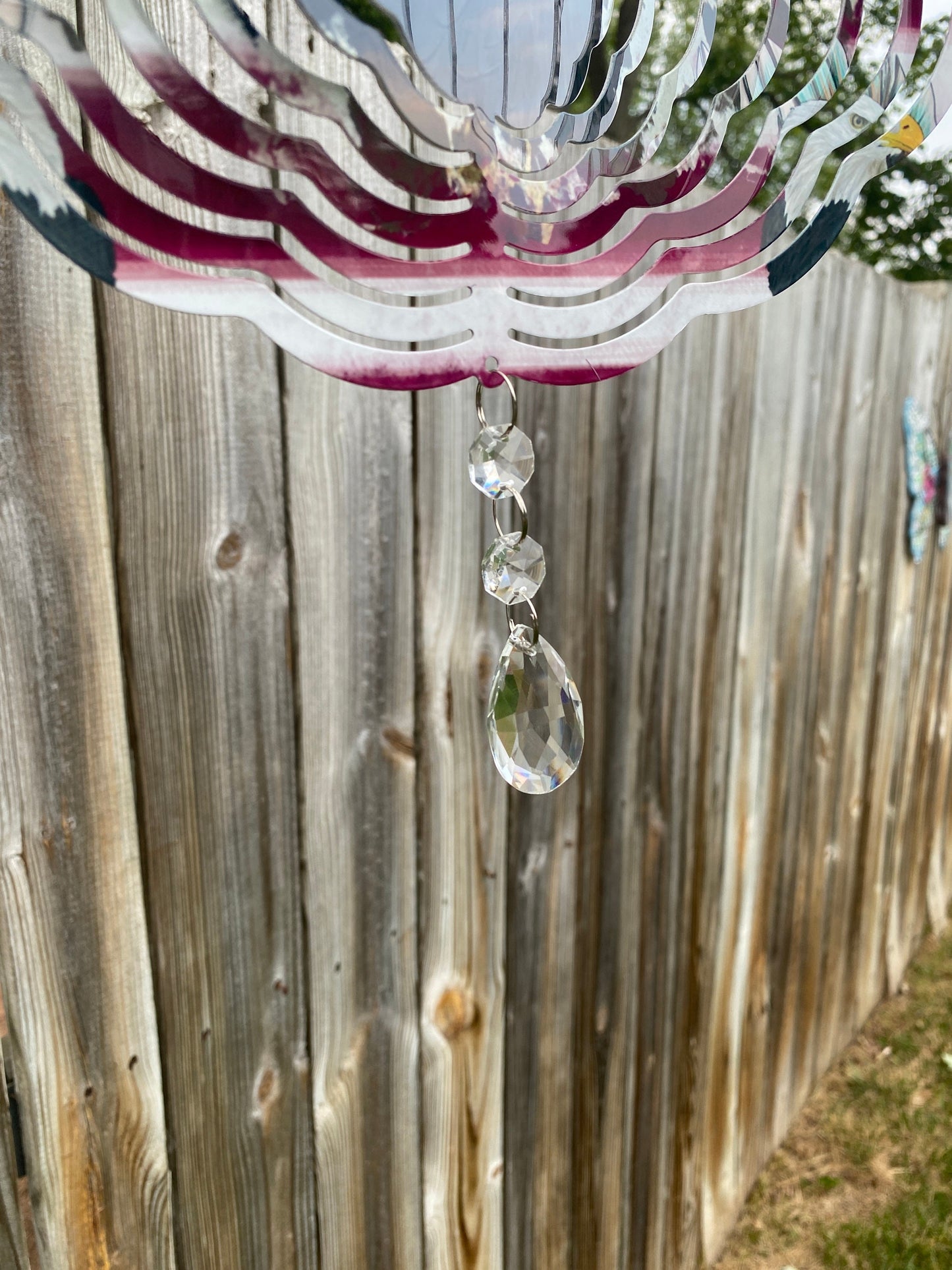 Eagle American Flag Wind Spinner