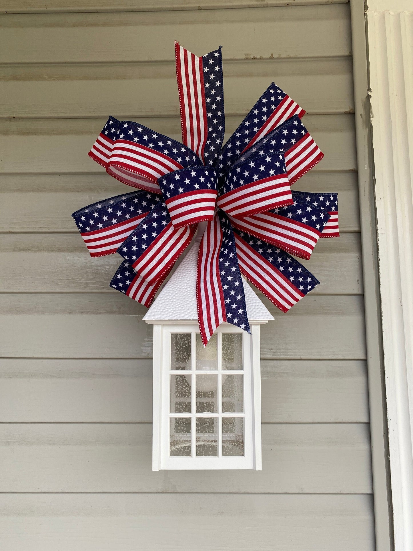 Large Patriotic Wreath Bow for July 4th Decor, USA bow, July 4th Bow, Patriotic Mailbox Bow, Patriotic Bow, Flag Decor, Summer Lantern Bow,