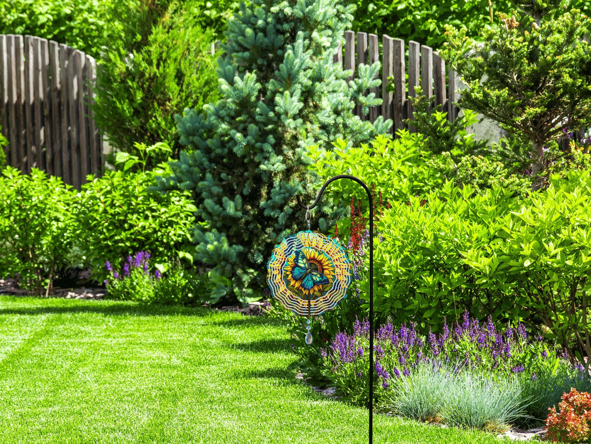 Butterfly Sunflower Wind Spinner