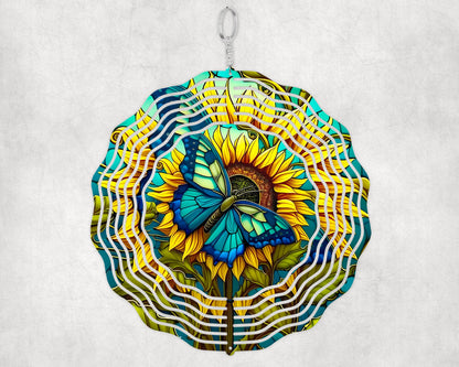 Butterfly Sunflower Wind Spinner