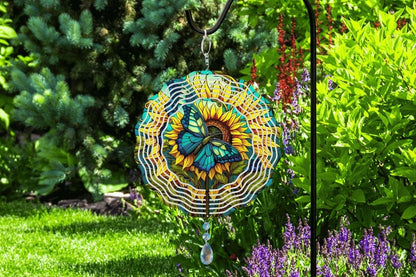 Butterfly Sunflower Wind Spinner