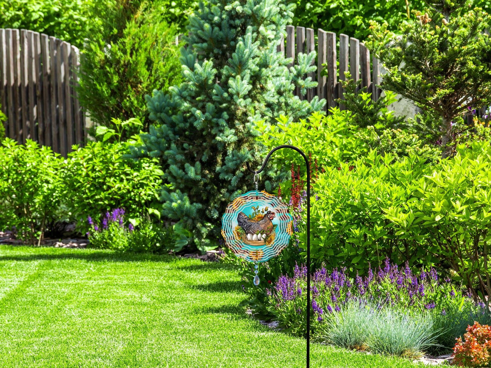 Hanging Bright Colored Hen Chicken Wind Spinner