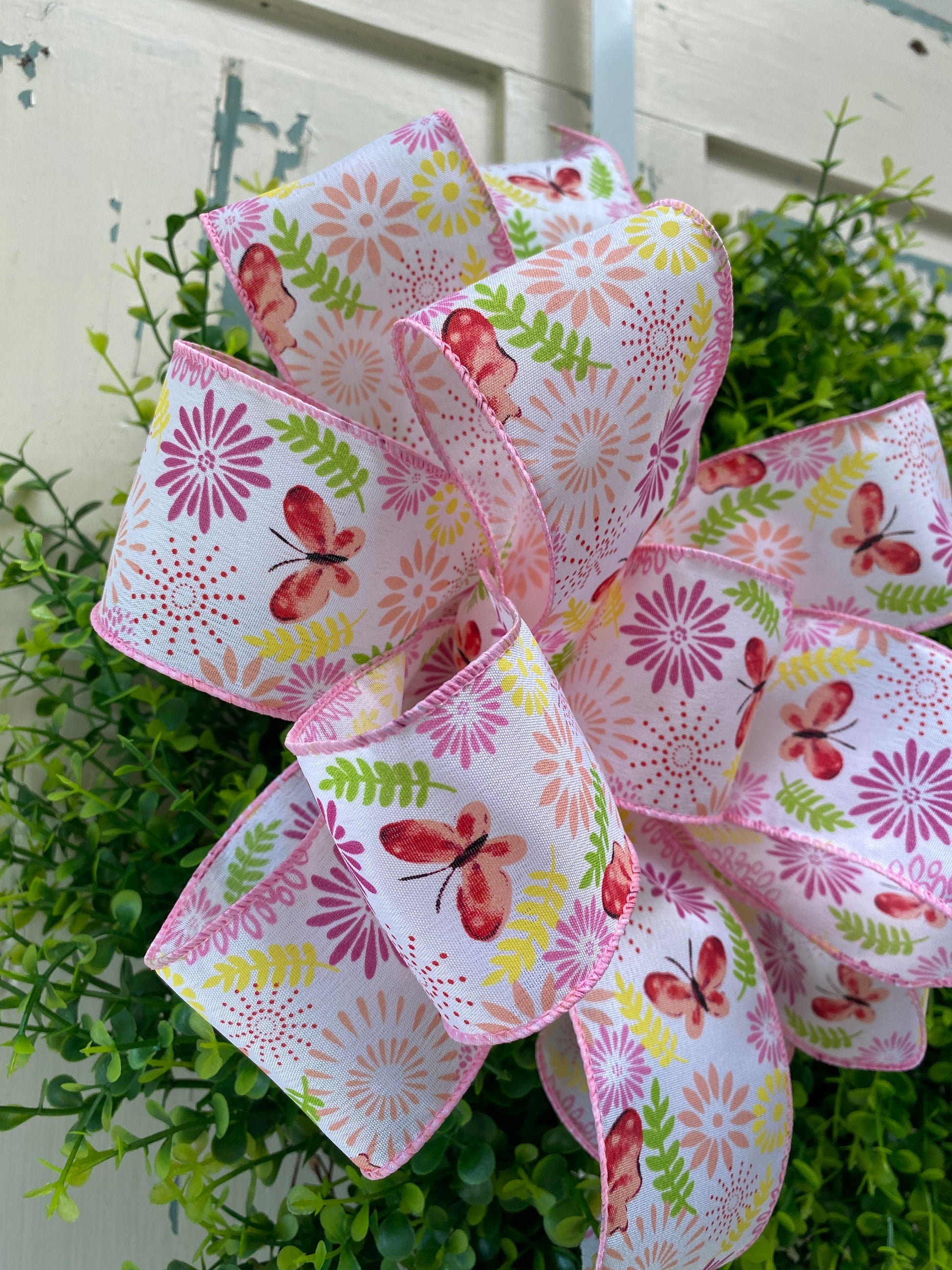 Summer Butterfly Wreath Bow