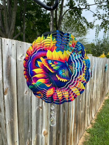 Sunflower and Butterfly Wind Spinner