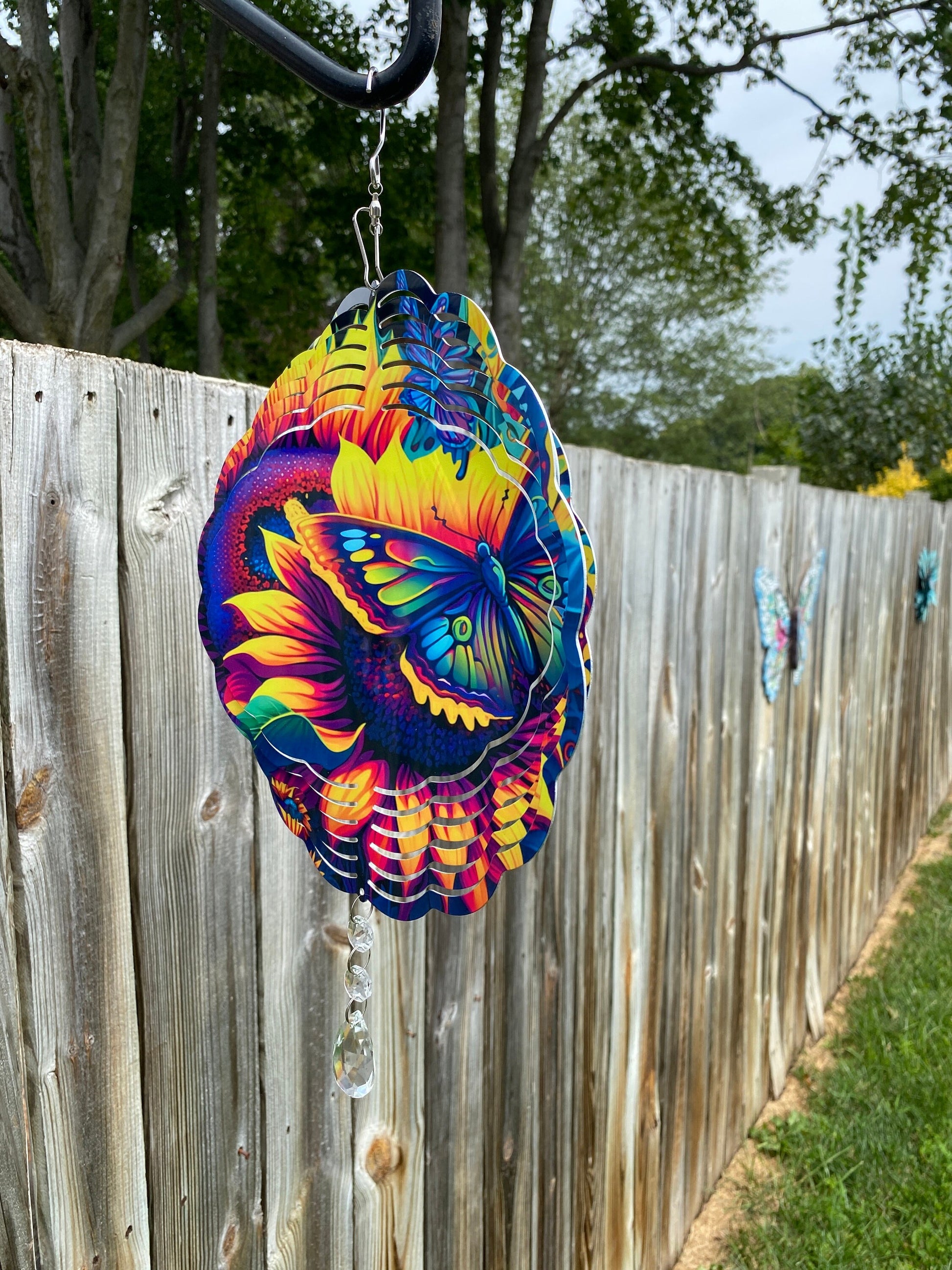 Sunflower and Butterfly Wind Spinner