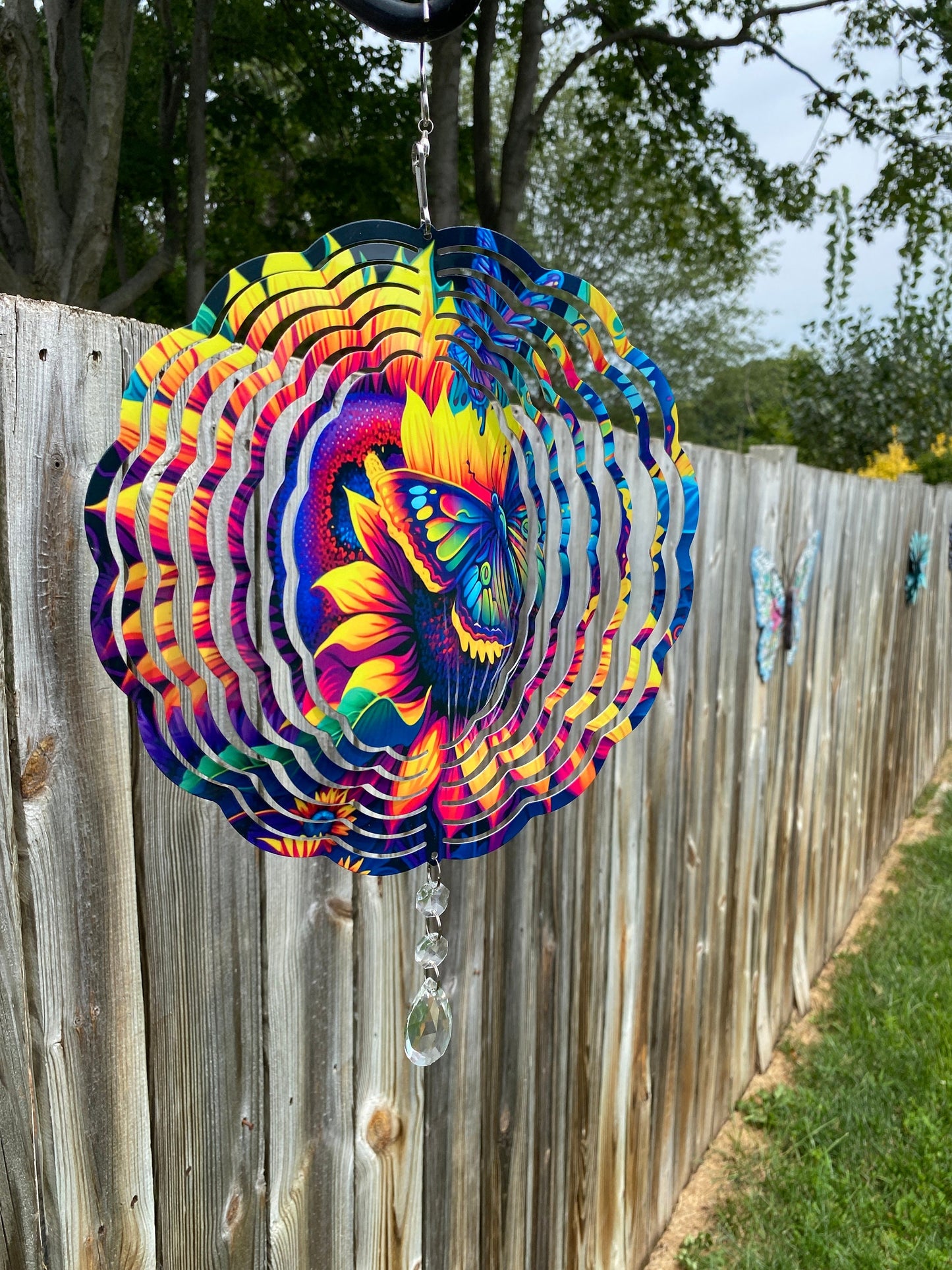 Sunflower and Butterfly Wind Spinner