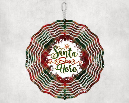 Santa Stop Here Wind Spinner