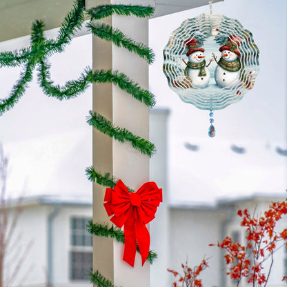 Snowman Wind Spinner, WInter Hanging Wind Sun Catcher, Snowman Garden Gifts, Snowman Garden Art, Spinning Winter Outdoor Decoration