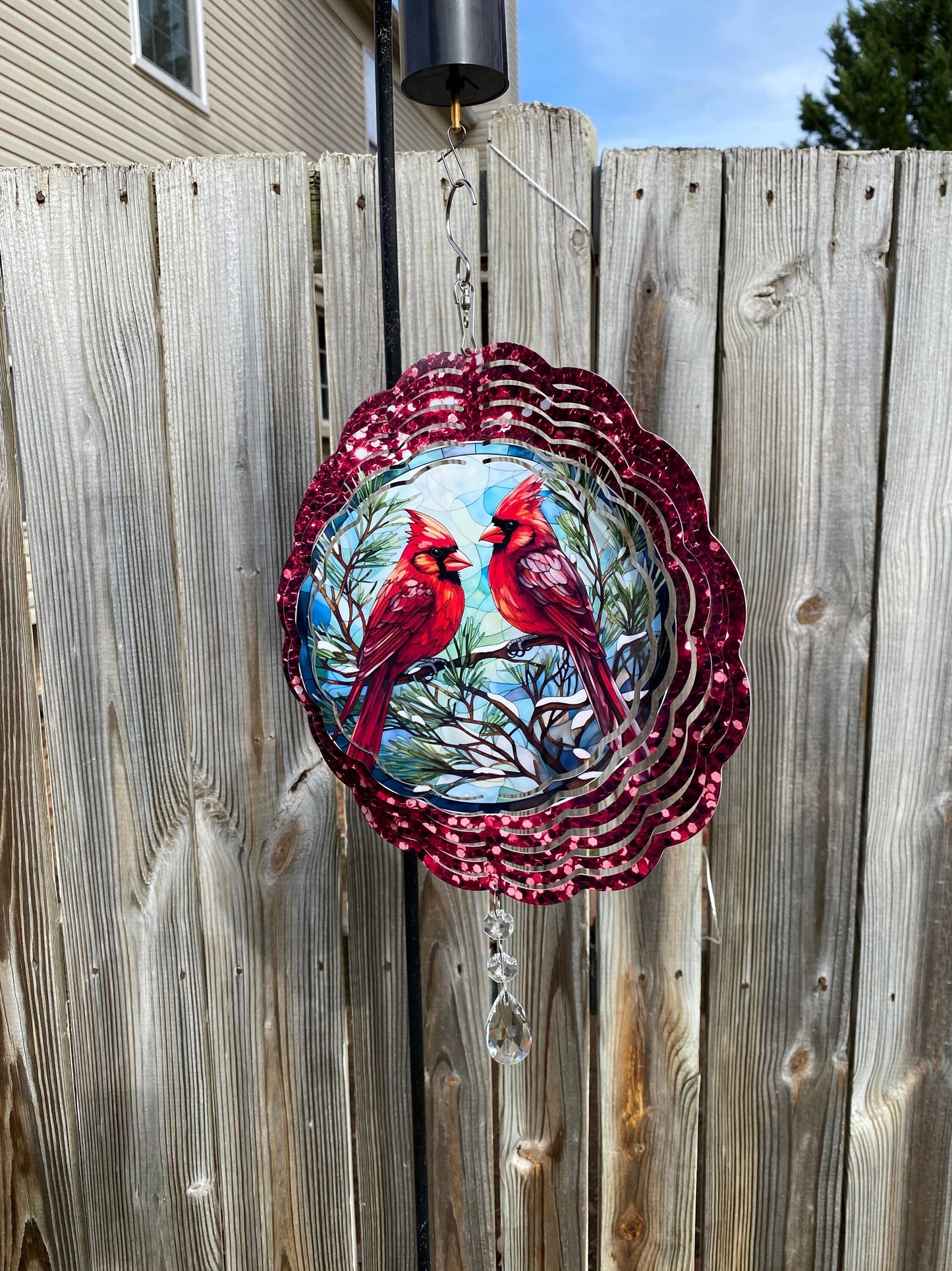Winter Cardinal Wind Spinner