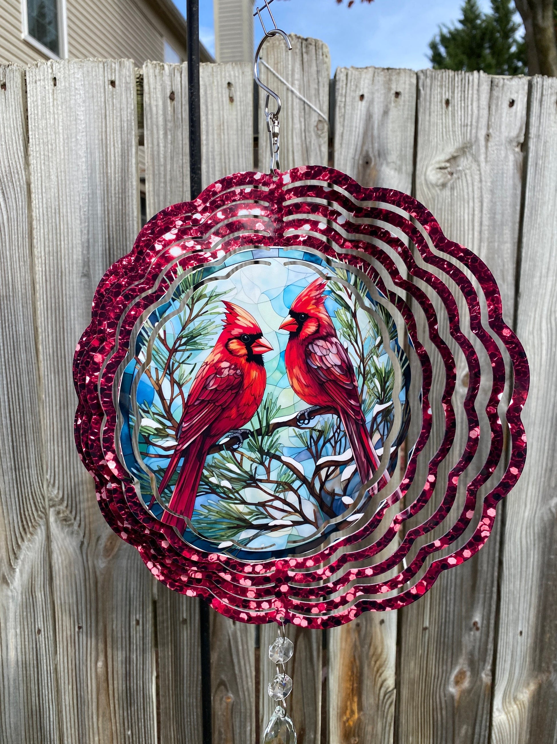 Winter Cardinal Wind Spinner