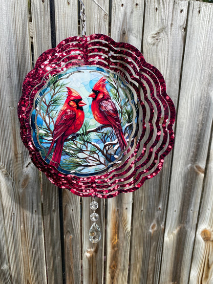 Winter Cardinal Wind Spinner