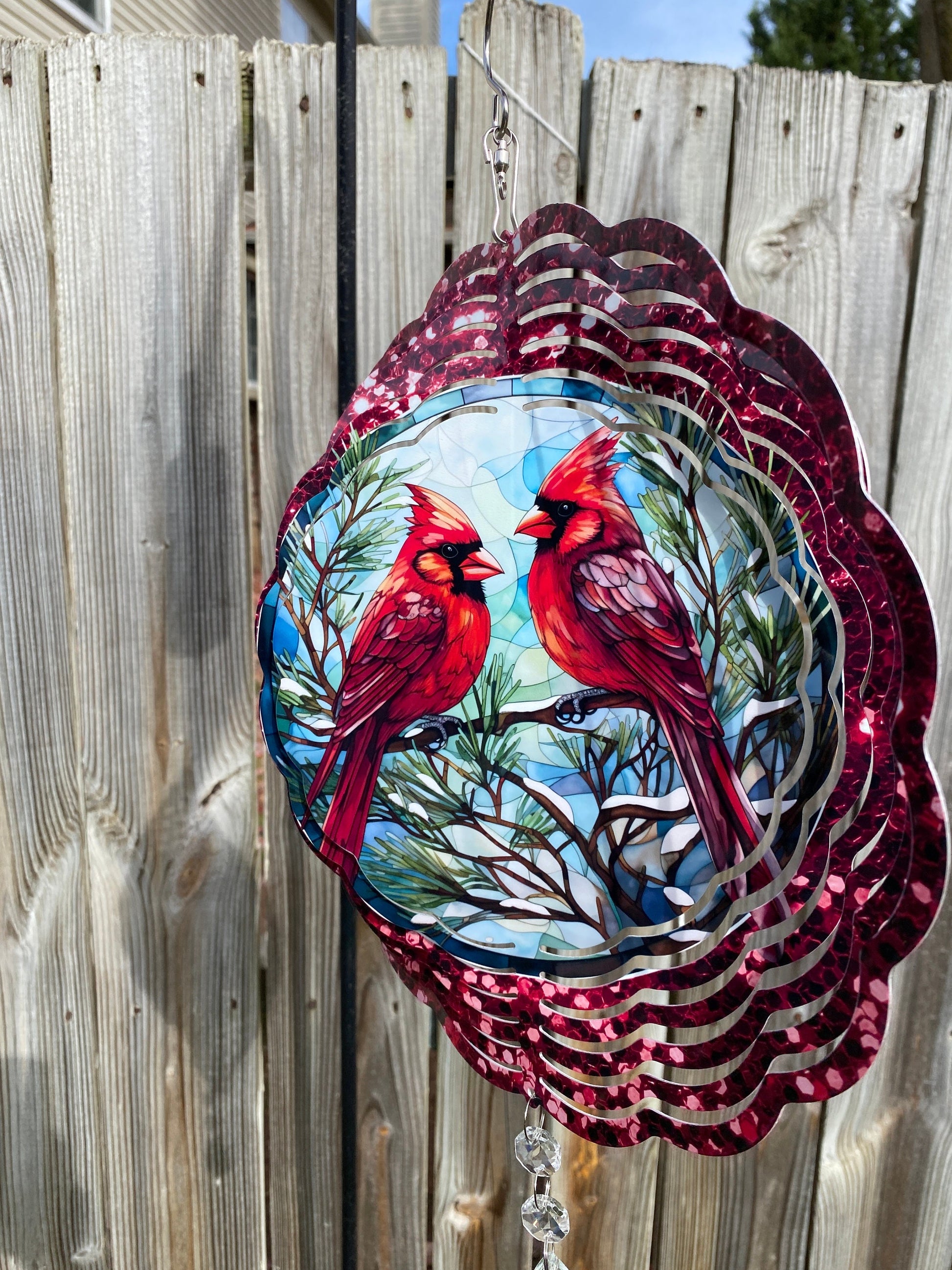 Winter Cardinal Wind Spinner