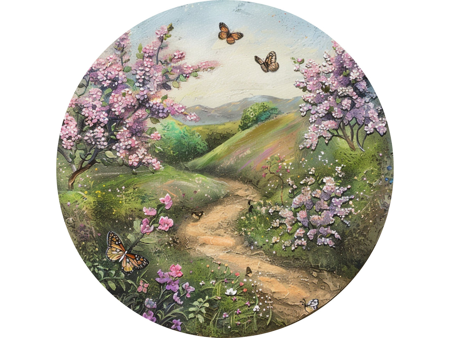 Welcome Lilac and Butterfly floral wreath sign, spring summer wreath attachment, Lilac spring flowers welcome metal sign, signs for wreaths