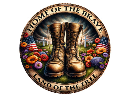 Patriotic Soldiers Boots wreath sign, army wreath sign, Armed Forces boots wreath attachment, America sign, Patriotic sign