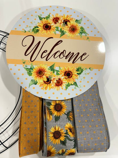 DIY Wreath Kit, Sunflower Wreath Kit, Simmer Fall Wreath Kit, Welcome Wreath Kit, Door Wreath Kit, Pancake Wreath Kit