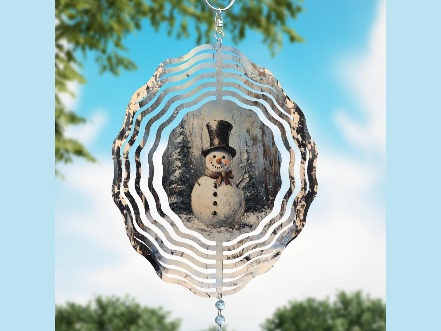 Rustic Snowman Wind Spinner