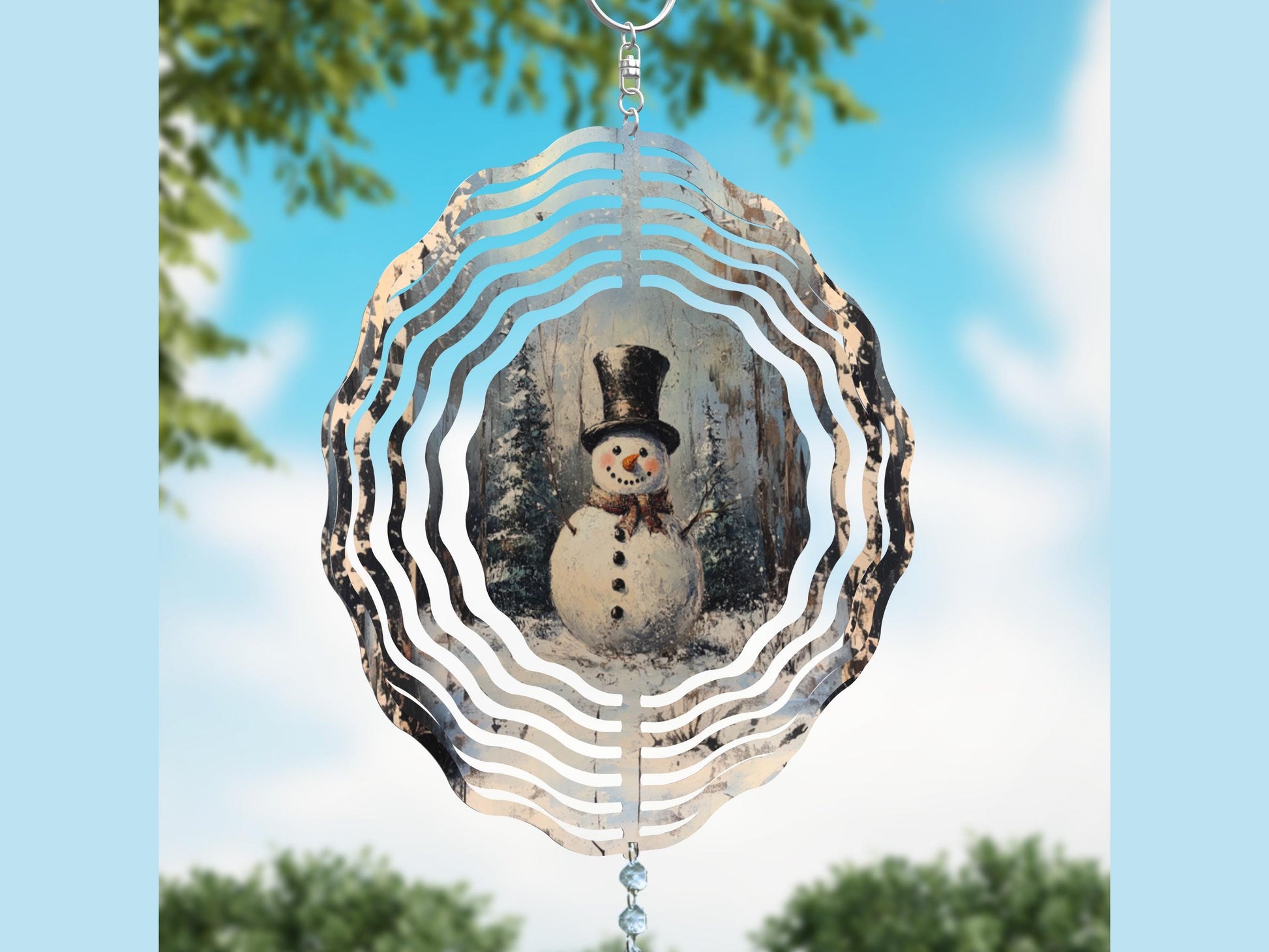 Rustic Snowman Wind Spinner
