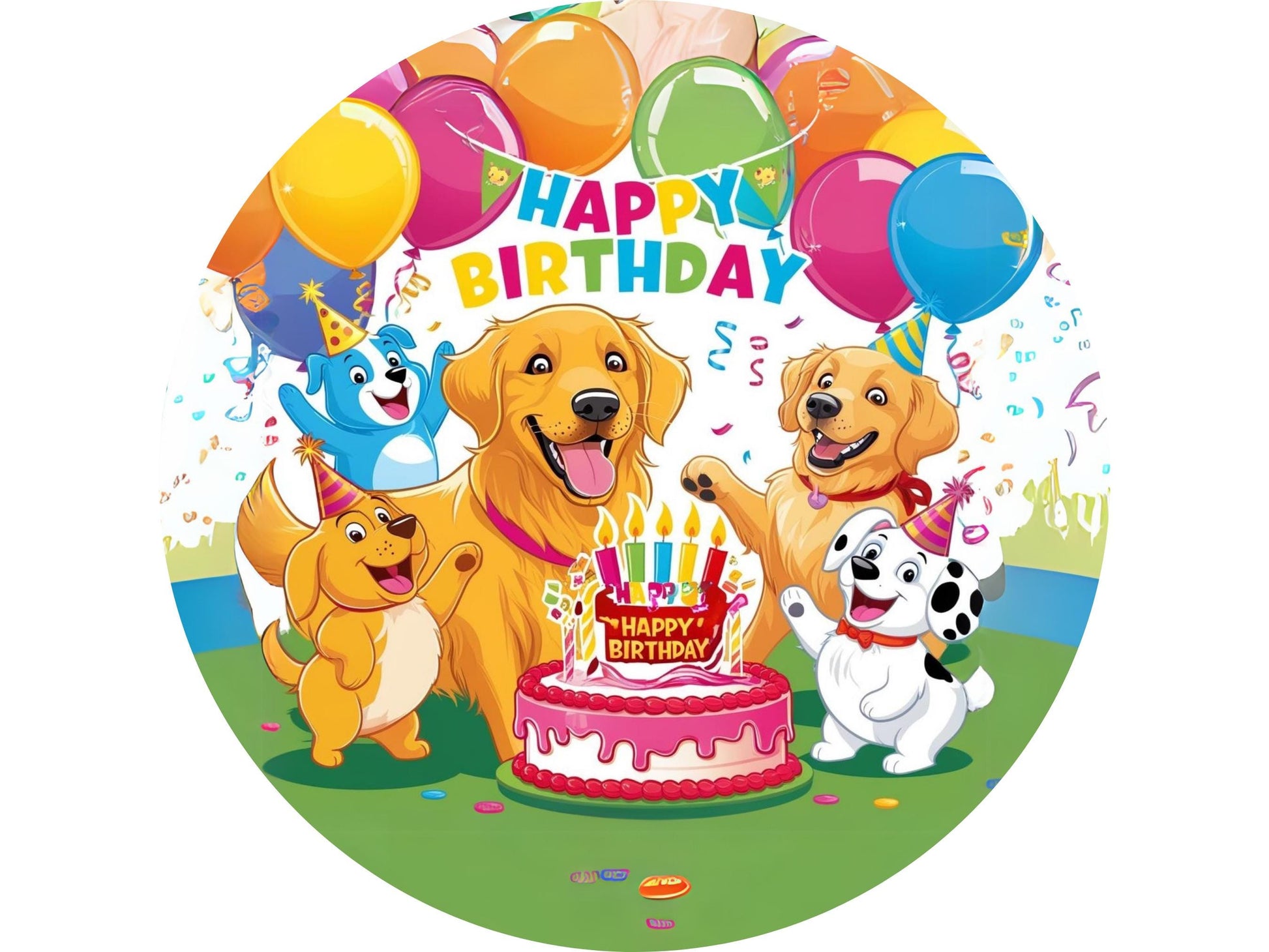 Golden Retriever Birthday Round Metal Wreath Sign, Birthday Party Sign for DIY Crafts, Dog Lover Wreath Sign, Golden Retriever Party Decor