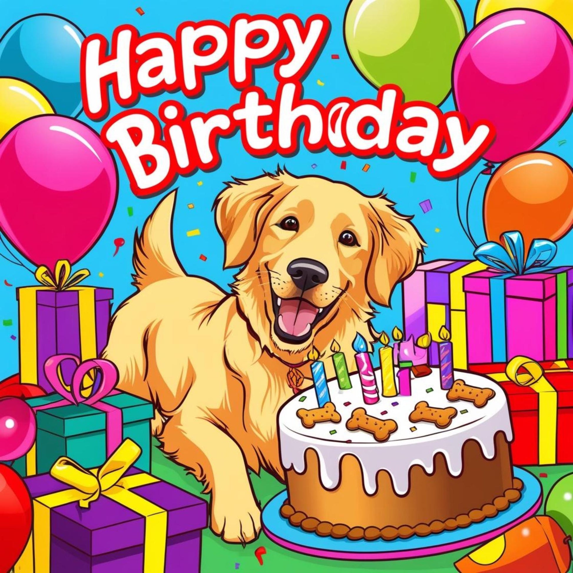 Golden Retriever Birthday Square Metal Wreath Sign, Birthday Party Sign for DIY Crafts, Dog Lover Wreath Sign, Golden Retriever Party Decor