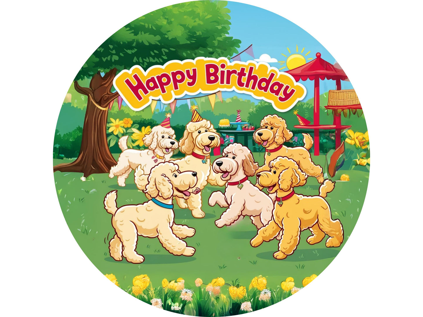 Golden Retriever Birthday Round Metal Wreath Sign, Birthday Party Sign for DIY Crafts, Dog Lover Wreath Sign, Golden Retriever Party Decor