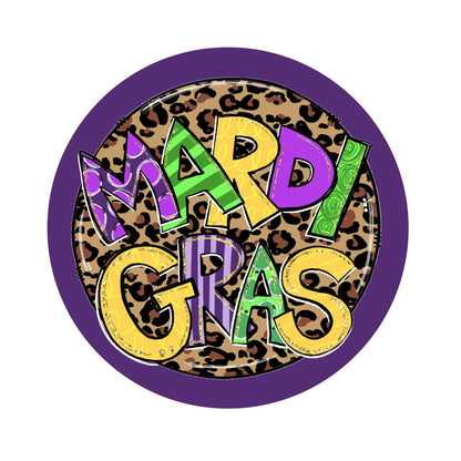 Mardi gras wreath sign, Louisiana celebration, round signs for wreaths, New Orleans fat tuesday celebration