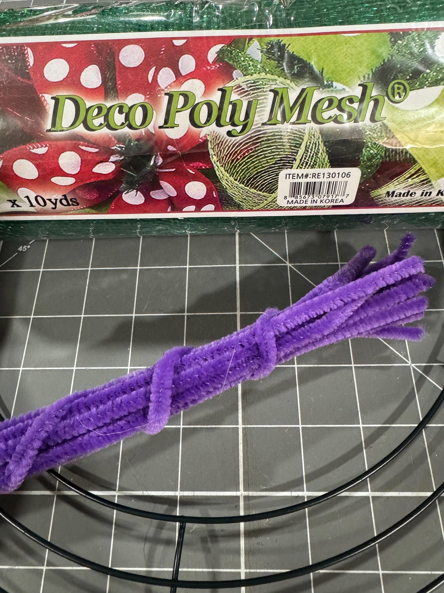 Designer Mardi Gras wreath kit, deco mesh DIY wreath kit, sign & luxury ribbon kit, make your own wreath, Mardi Gras craft supplies