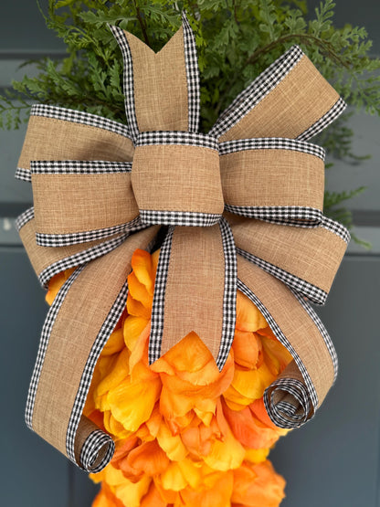 Tulip Carrot Swag Wreath, Easter Tulip Door Hanger, Easter Spring Carrot Mantel Decoration, Spring Easte Kitchen Decor, Spring Front Door