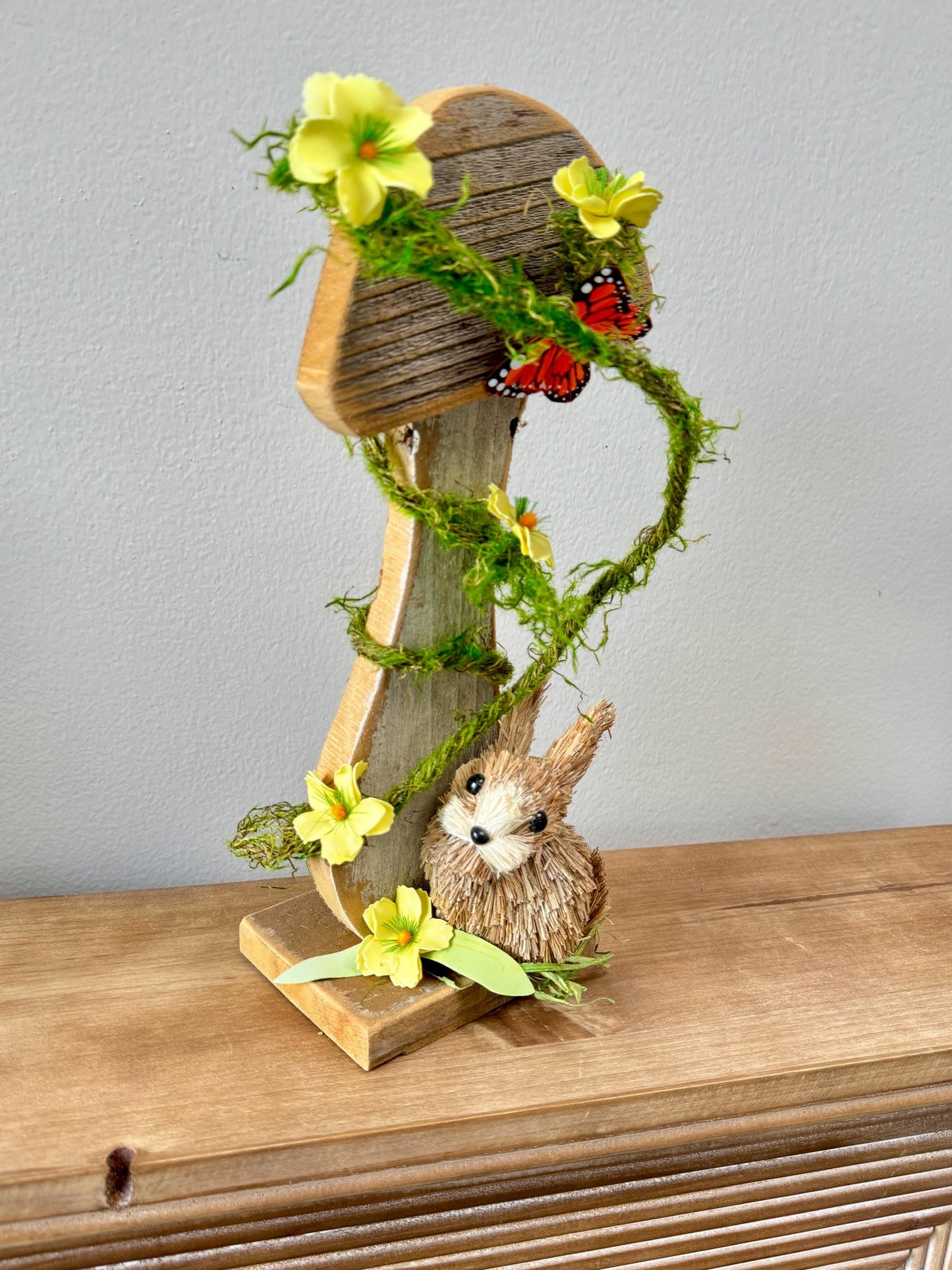 Rustic Mushroom Decor with Bunny