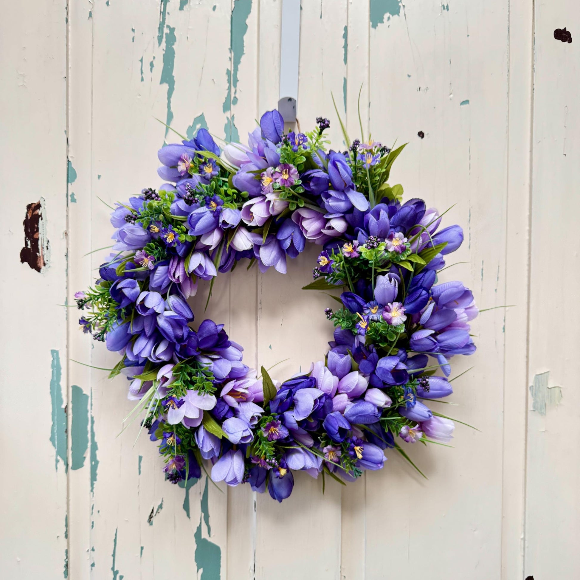Purple Tulip Wreath, Large Spring Wreath For Front Door, Bouquet of Tulips, Blended Purple Flower Doorhanger, Mothers Day Gift Idea