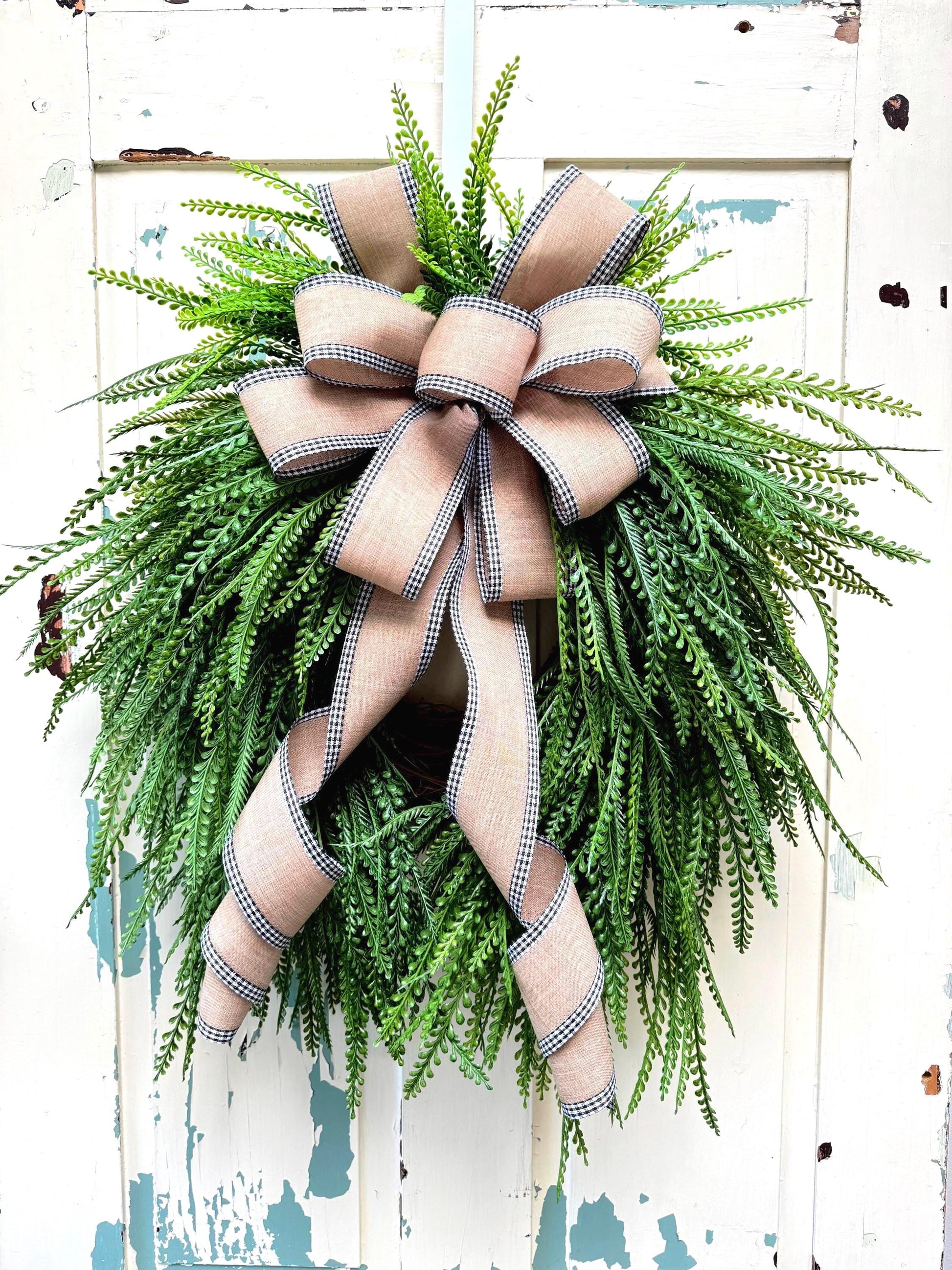 Spring Bead Grass Fern Wreath